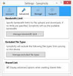 Syncplicity Advanced Settings
