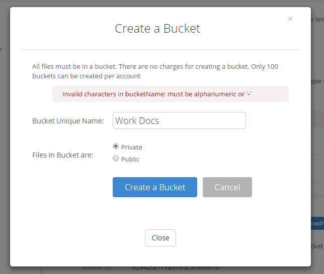 Create a Bucket